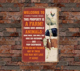 Joycorners Custom Name Welcome To Our Farm This Property Is A Farm Rectangle Metal Sign