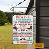 Joycorners Beware I Ride Horses Farm White Rectangle Metal Sign Custom Name Nice Style