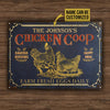 Joycorners Yellow Chicken Coop Farm Fresh Eggs Rectangle Metal Sign Custom Name