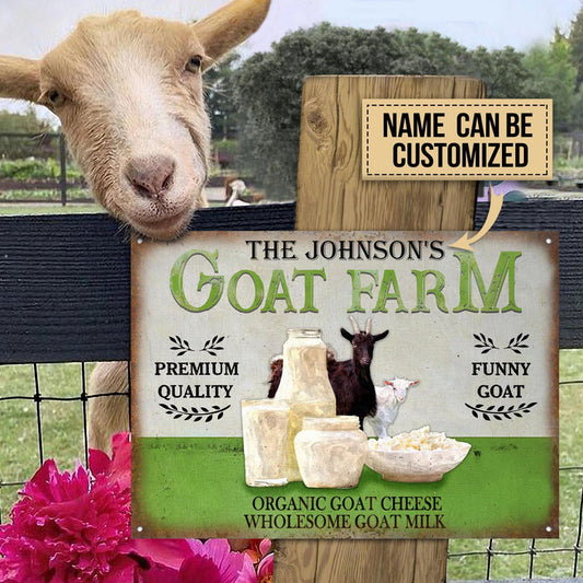 Joycorners Pretty Goat Farm Wholesome Custom Name Rectangle Metal Sign