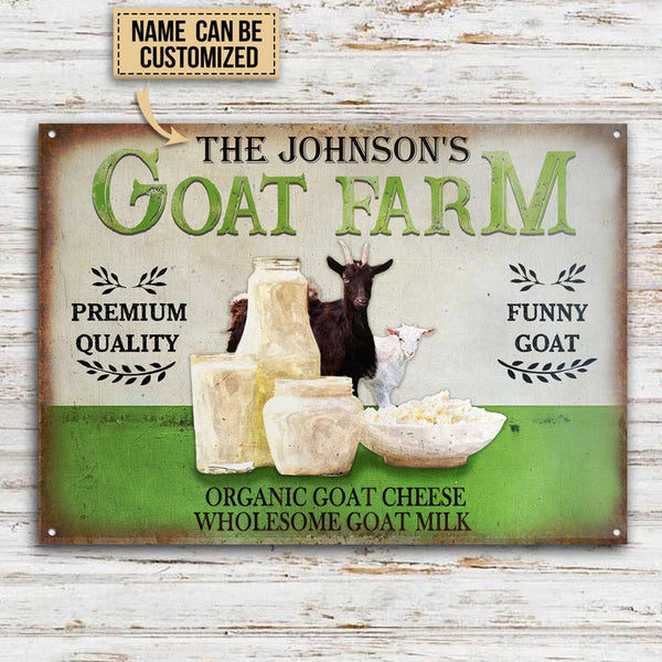 Joycorners Pretty Goat Farm Wholesome Custom Name Rectangle Metal Sign