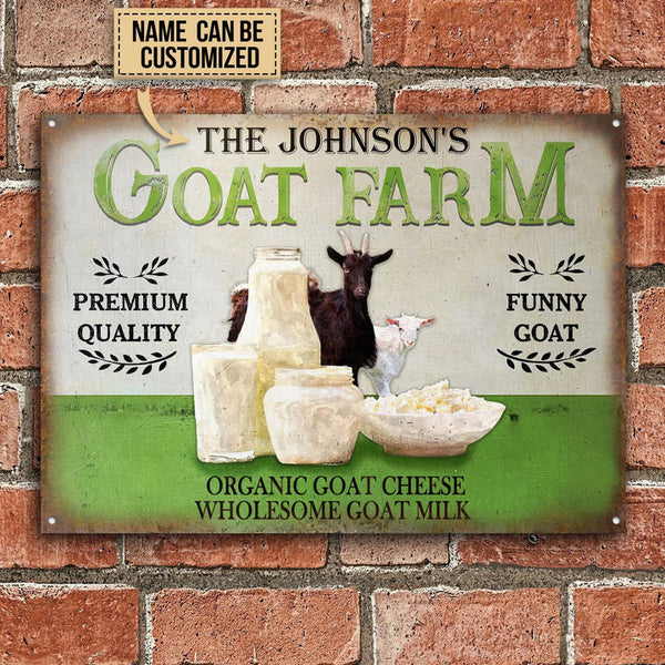 Joycorners Pretty Goat Farm Wholesome Custom Name Rectangle Metal Sign