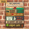 Joycorners Farm Farmhouse Rule Work Hard Lovely Rectangle Metal Sign Custom Name
