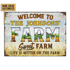 Joycorners Welcome To Sweet Farm Nice Design Rectangle Metal Sign Custom Name