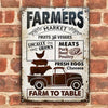 Joycorners Truck Isolated Farm Farmers Market Farm To Table Rectangle Metal Sign