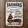 Joycorners Truck Isolated Farm Farmers Market Farm To Table Rectangle Metal Sign