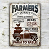 Joycorners Truck Isolated Farm Farmers Market Farm To Table Rectangle Metal Sign