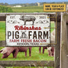 Joycorners Pig Farm Fresh Bacon White Rectangle Metal Sign Custom Text