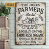 Joycorners Custom Name Farm Farmers Market Fresh Organic Rectangle Metal Sign