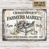 Joycorners Farm Farmer Market Hand Drawn Rectangle Metal Sign Custom Name