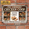 Joycorners Farm Chicken Coop Fresh Eggs Daily Rectangle Metal Sign Custom Year And Name