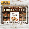 Joycorners Farm Chicken Coop Fresh Eggs Daily Rectangle Metal Sign Custom Year And Name