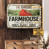 Joycorners Red Farmhouse Farm Sweet Farm Custom Place And Name Rectangle Metal Sign