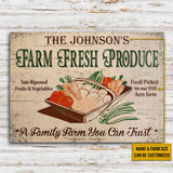 Joycorners Hand Drawn Farm Fresh You Can Trust Rectangle Metal Sign Custom Name Farm Size