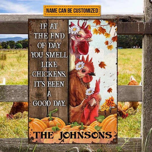 Joycorners Chicken Poultry Farm Autumn Homestead Rectangle Metal Sign Custom Name