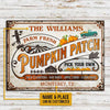Joycorners Farm Fresh Pumpkin Patch Rectangle Metal Sign Custom Name And Place
