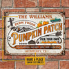 Joycorners Farm Fresh Pumpkin Patch Rectangle Metal Sign Custom Name And Place