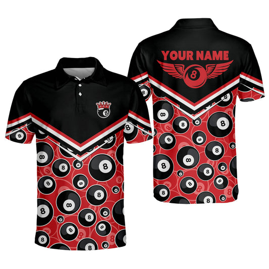 Joycorners 3D Billiards 8 Ball Pool Player Billiard Customized Name Polo Shirt