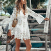 Women Sexy V-neck Lace Boho Beach Bikini Cover Up