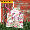 Joycorners Personalized Name Sheep Flowers All Over Printed 3D Apron