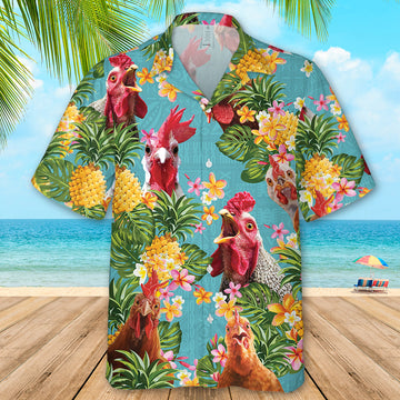 Joycorners Chicken Pineapple Hawaiian Shirt