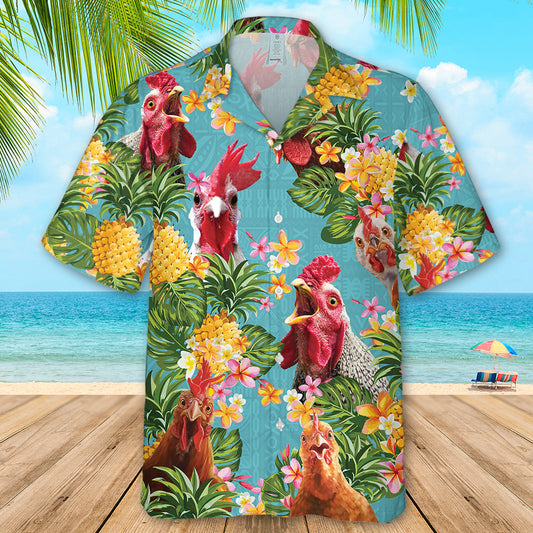 Joycorners Chicken Pineapple Hawaiian Shirt