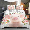 Pig Floral Bedding Set