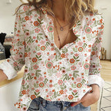 Joycorners White Rabbit In Floral Color Pattern Casual Shirt