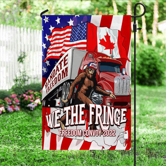 Joycorners  Freedom Convoy Flag Truckers For Freedom Canadian Trucker Mandate Freedom Proud Bigfoot 3D All Over Printed