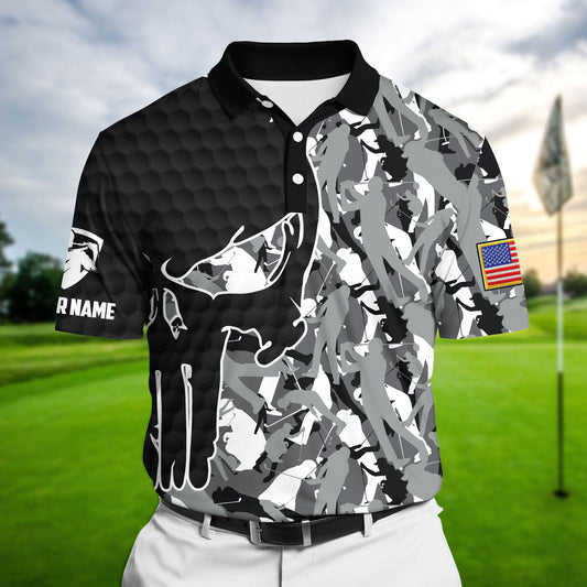 Joycorners Best Crazy Skull Golf Polo Shirts Multicolored Personalized 3D Design All Over Printed