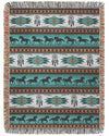 Joycorners Horse Navtive Decoration All Over Printed 3D Woven Blanket