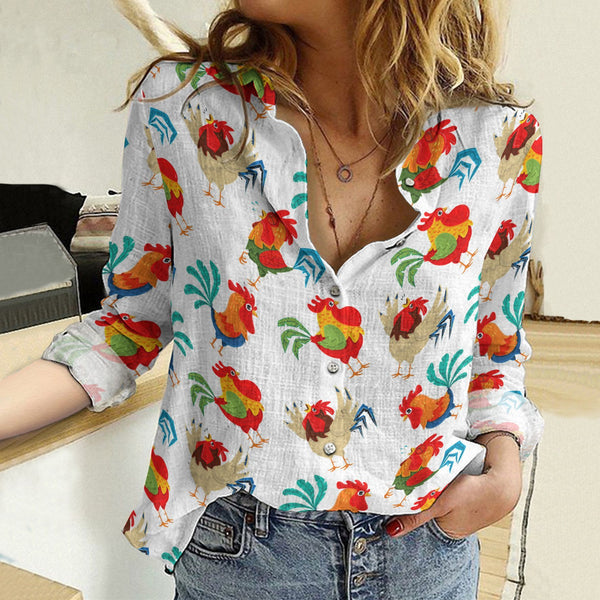 Joycorners Floral Chickens D02 Casual Shirt