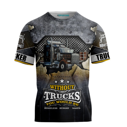 TRUCKER - Personalized Name 3D Steel 03 All Over Printed Shirt