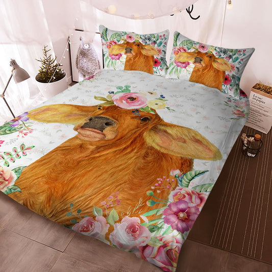 Beefmaster - Happy Farm Cattle Floral Bedding Set