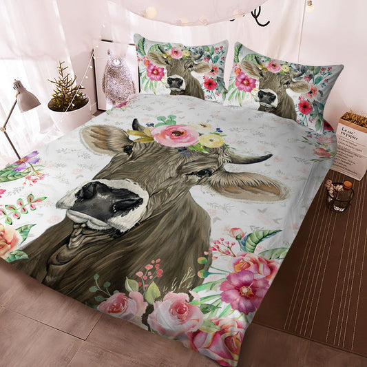 Brownswiss - Happy Farm Cattle Floral Bedding Set