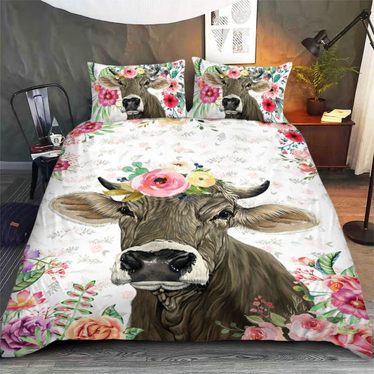 Brownswiss - Happy Farm Cattle Floral Bedding Set