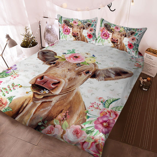 Charolais - Happy Farm Cattle Floral Bedding Set