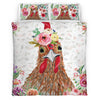 Chicken - Happy Farm Cattle Floral Bedding Set