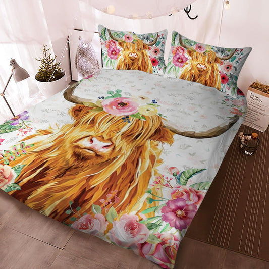 Highland - Happy Farm Cattle Floral Bedding Set