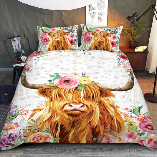 Highland - Happy Farm Cattle Floral Bedding Set