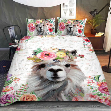 Llama - Happy Farm Cattle Floral Bedding Set