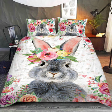 Rabbit - Happy Farm Cattle Floral Bedding Set