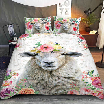 Sheep - Happy Farm Cattle Floral Bedding Set