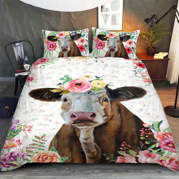 Simental - Happy Farm Cattle Floral Bedding Set