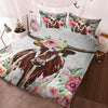 Texas Longhorn - Happy Farm Cattle Floral Bedding Set