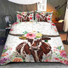 Texas Longhorn - Happy Farm Cattle Floral Bedding Set