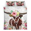 Texas Longhorn - Happy Farm Cattle Floral Bedding Set