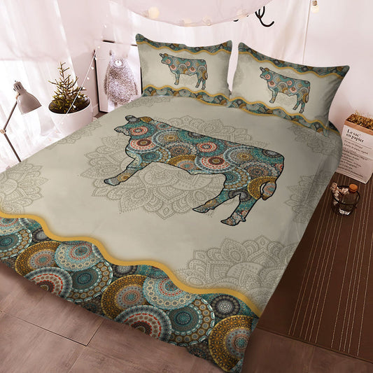 Mandala Love Black Angus Cattle Bedding Set