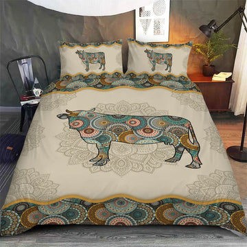 Mandala Love Charolais Cattle Bedding Set