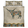 Mandala Love Texas Longhorn Cattle Bedding Set